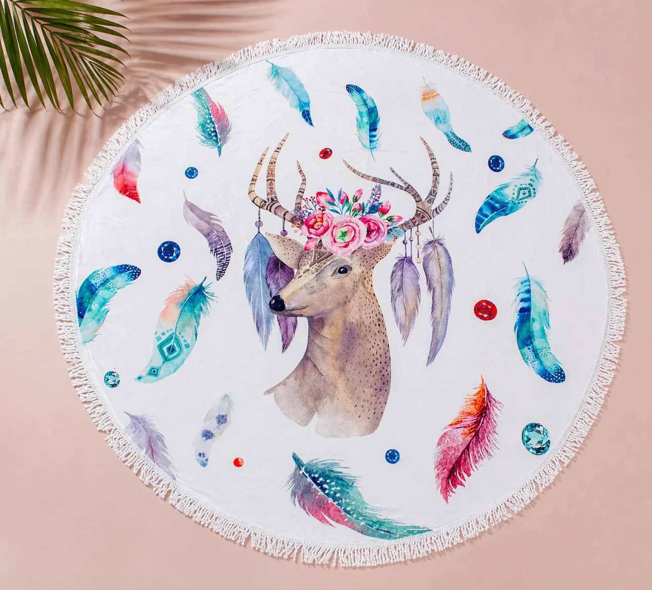Полотенце пляжное MirSon №5050 Summer Time Fallow-deer 150x150 см (2200003180633)